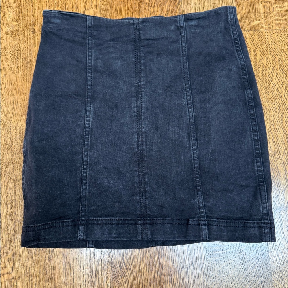 Free People Black Mini Pencil Skirt